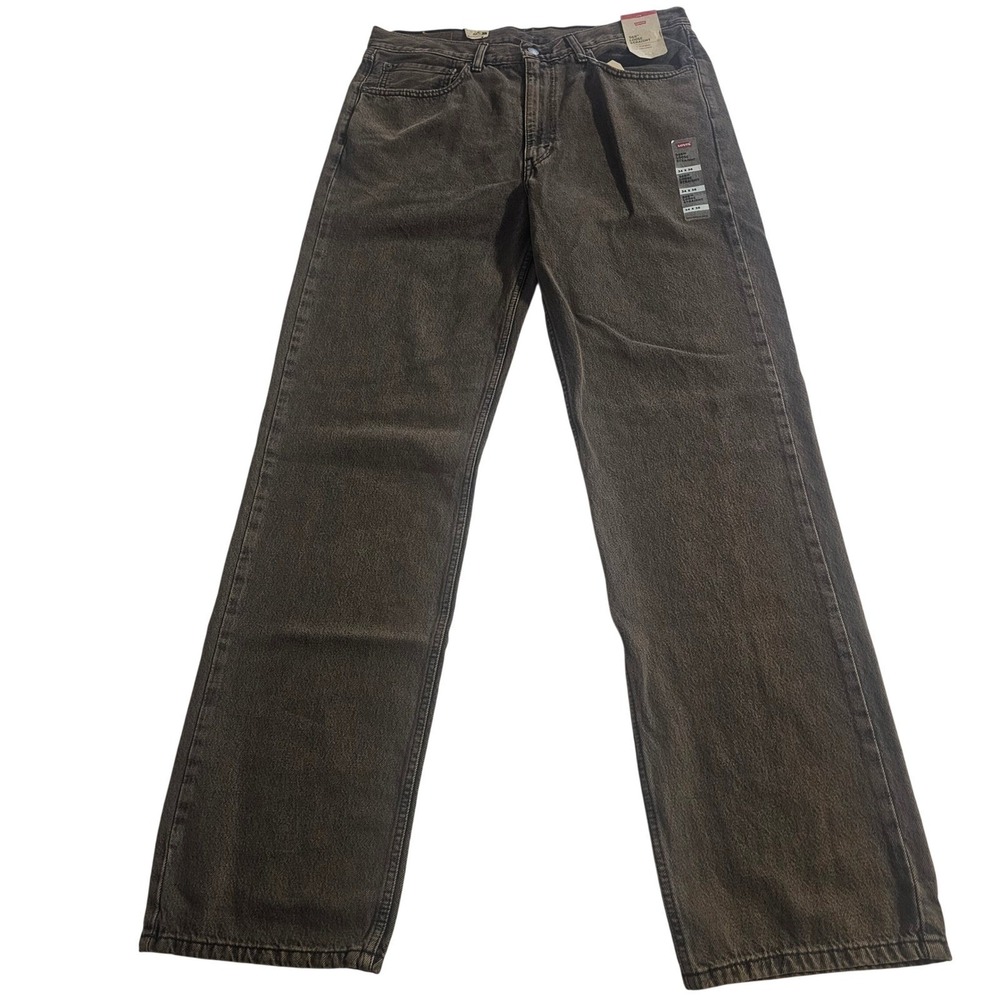 Levi's 505 Regular Fit Straight Leg Jeans Brown Acid Wash Men Size Actual 36x35